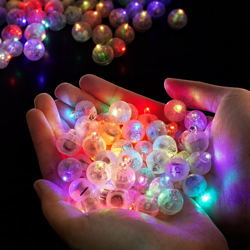 Multi led mini ball lights - multi,