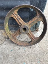 old vintage cast iron wheel Shepherd Hut Trailer Display Garden 11” - 28 cm -