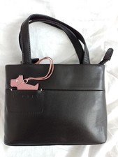 RADLEY very dark brown mini bag with dusky dark pink dog charm