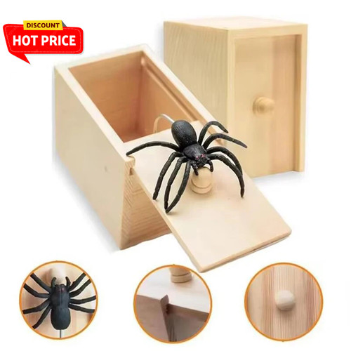 Funny surprise wooden spider - surprise,