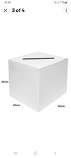 White Wedding Card Box Postbox 30cms x 30cms x 30cms used for party vgc