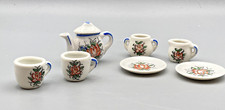 Vintage miniature ceramic Tea set  x 8 Pieces floral design marked foreign