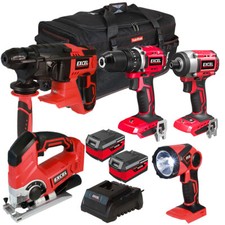 Excel 18V Cordless 5 Piece Combo Tool Kit 2 x 4.0Ah Battery & Charger EXL5232