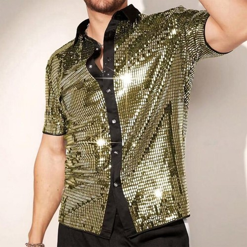 Sequin decorated men button - sequin, men's