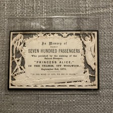 Merchant Navy Ephemera in memory of princess paddle steamer 1878 Woolwich 1121