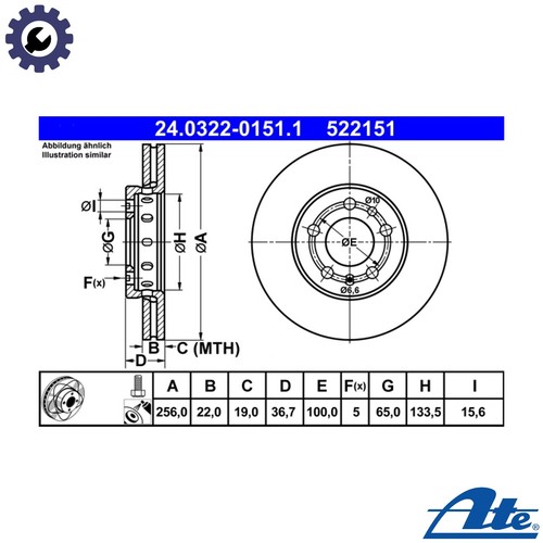 Brake disc 0322 0151 1 - 2x, 24.0322-0151.1