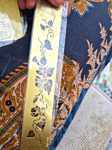 Brass floral border embossing - brass,