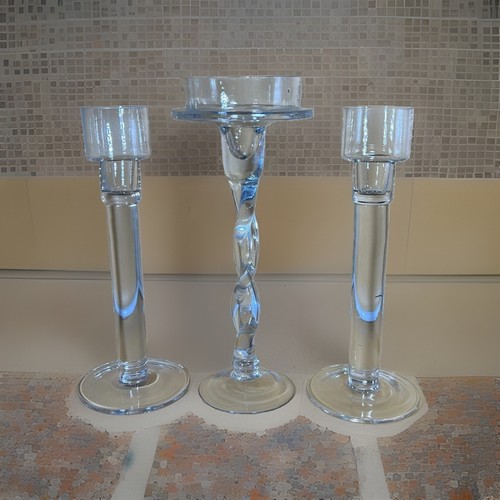 Glass taper candlestick - glass,