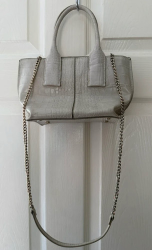 Zara cream mock croc handbag - zara,