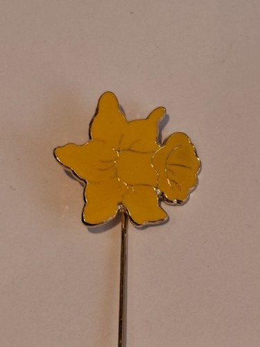 Vintage yellow enamel daffodil - vintage,