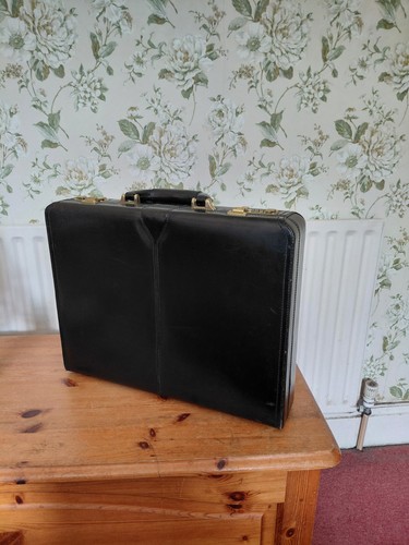Vintage black genuine leather