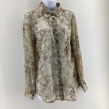 NEXT Snakeskin Print Sheer Blouse Women’s Long Sleeve Button-Up Shirt UK 10