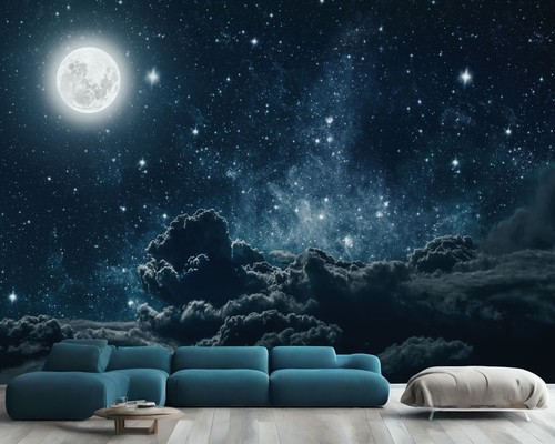 Night sky with sparkling - , stars