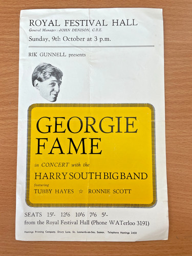 Georgie fame handbill - fame, handbill/flyer