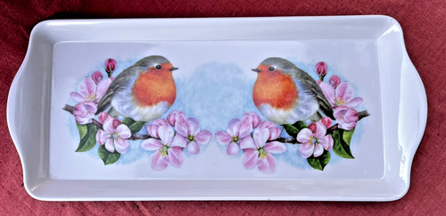 Robins and apple - and, blossom