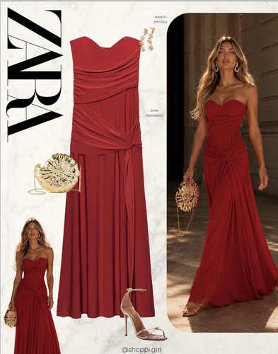 Zara new draped red midi - new,