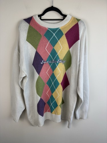 Vintage sweater shop argyle - sweater,