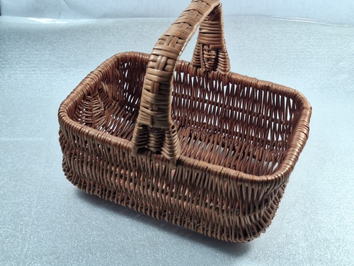 Tan rectangular wicker berry - wicker,