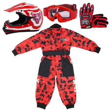 ZORAX X17 Kids Motocross Helmet Off Road MX Quad & Gloves Goggles Camo Race Suit