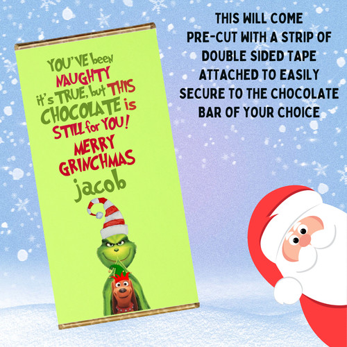 Personalised grinch chocolate - personalised,