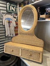 Vintage Natural Wicker Vanity