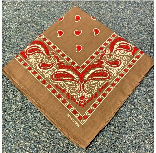 Brown red paisley bandana - red,