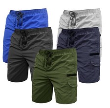 Mens Summer CARGO ZIP POCKET Swimming Board Swim Shorts Trunks Swimwear Beach