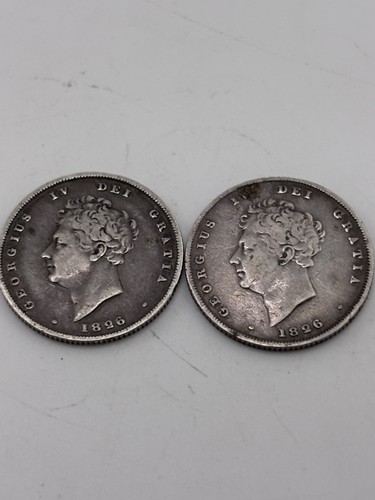Two 1826 shillings george - 1826, shillings,