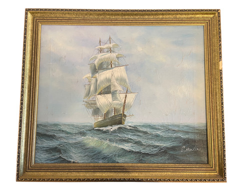 Large vintage oil painting - vintage,