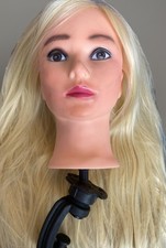 Mannequin Head For Hair Practice, Makeup, Modelling Head Wear Very Long Blonde