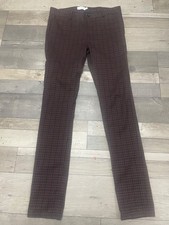 mens topman brown black check spray on super skinny stretch trousers W32 L34