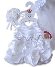 BUILD a Bear YOUR BEARS WARDROBE Teddy Outfit WHITE Wedding Communion DRESS New