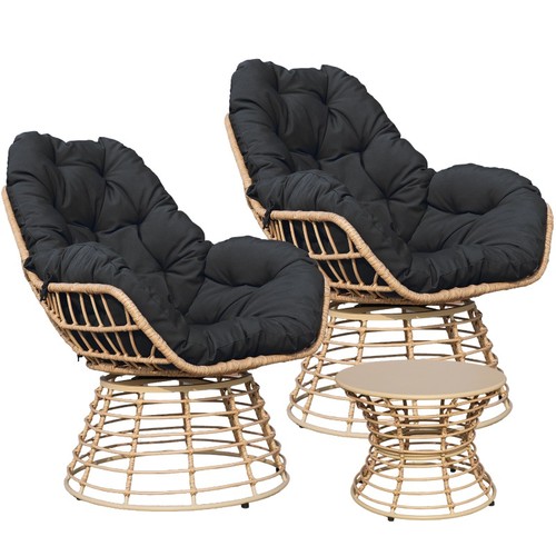 3pcs outdoor swivel chair - outdoor,
