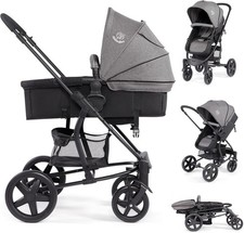 Baby Stroller Foldable Baby Pushchair with Rain Cover and Footmuff