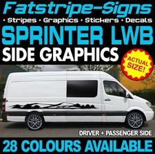 to fit MERCEDES SPRINTER LWB GRAPHICS STICKERS STRIPES RACE CAMPER VAN MOTORHOME