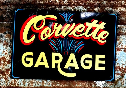Vintage chevy corvette garage - chevy,