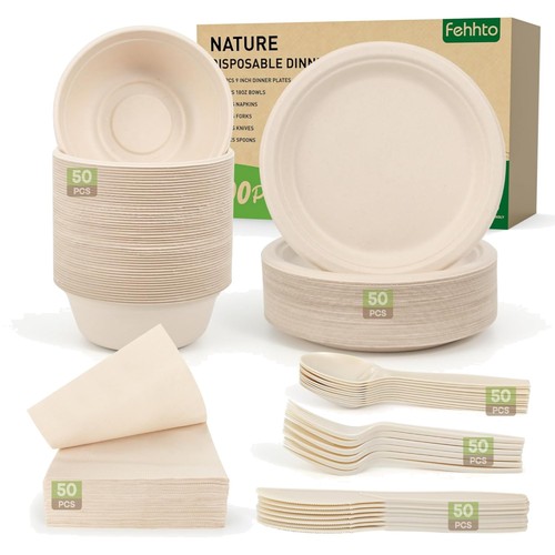 Disposable paper plates set - plates,
