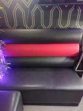 Restaurant Booth Seating Bench Seating for Pub Bar X 2 Black And Red Leatherette