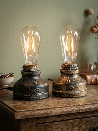 Pair industrial steampunk pipe - pair,