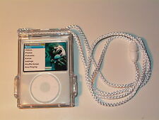  iPod Video Nano 3rd Generation 4GB 8GB Clear Cyrstal Case belt clip & Lanyard