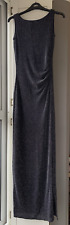 Quiz UK 8 black sleeveless glitter long prom/ball/party dress rouched at waist