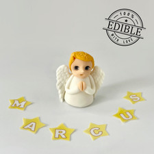 Christening Cake Topper Edible Fondant Angel Boy Girl Baptism Decorations