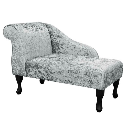 Crushed silver velvet chaise - silver,