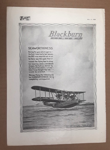 1928 blackburn iris - 1928, airplane
