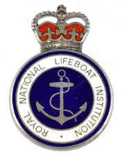 Royal National Lifeboat Institution RNLI 2001 Service Award Silver Enamel Badge