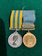 original british korea Korean War medal pair minature medals