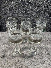 5 Vintage Etched Glass -
