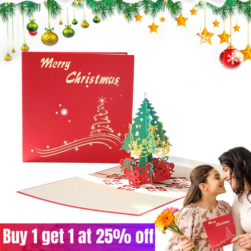 Pop christmas tree cards - up,