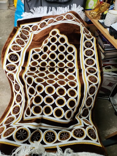 Prayer rug gold white brown - prayer,