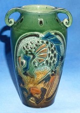 Brannam Barum Pottery Art Nouveau Fish design Vase - 1908